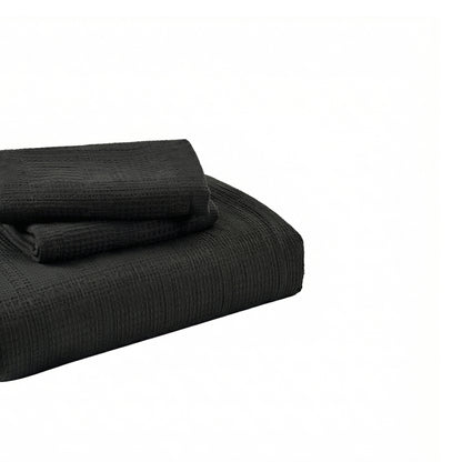 Solid Classic Waffle Weave Textured Mini Comforter Set