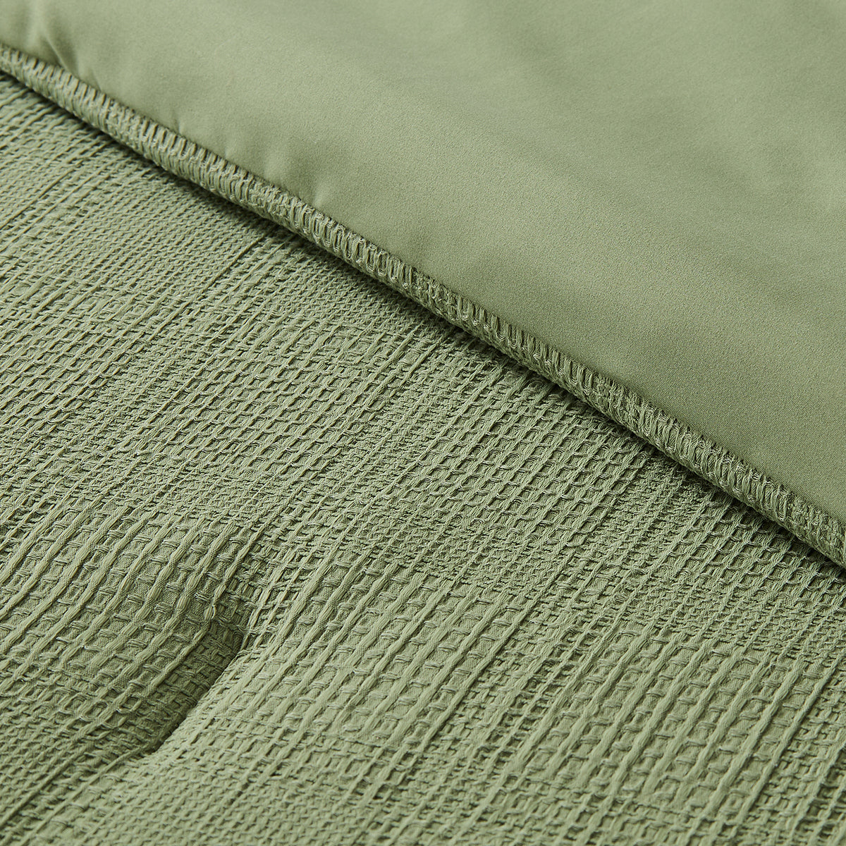 Solid Classic Waffle Weave Textured Bedding Comforter Set