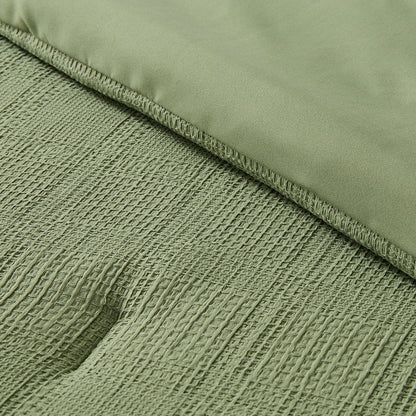 Solid Classic Waffle Weave Textured Bedding Comforter Set