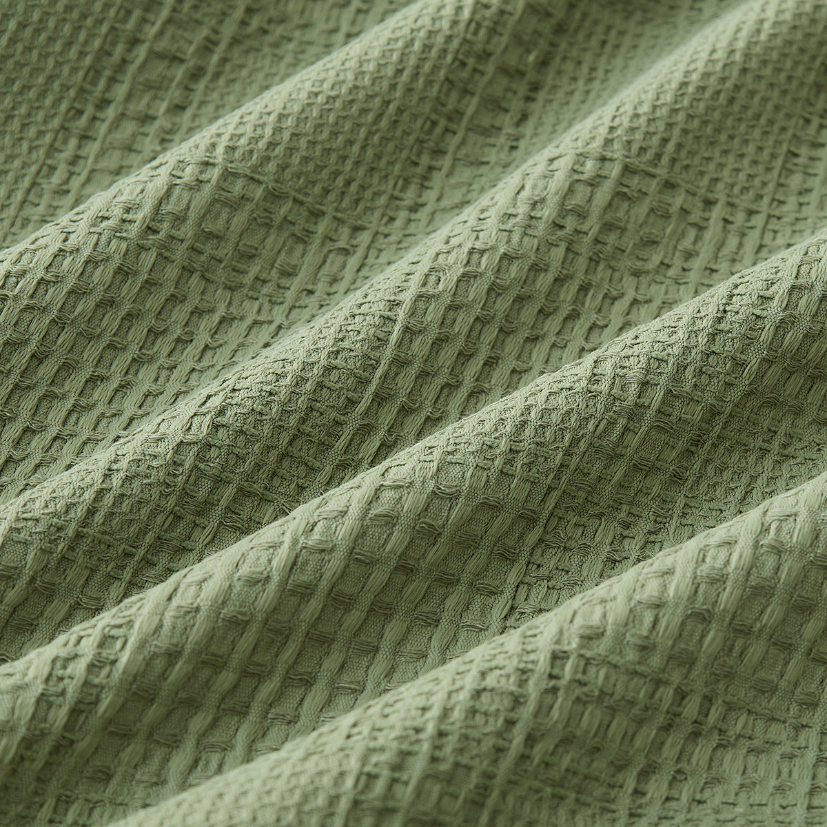 Solid Classic Waffle Weave Textured Mini Comforter Set