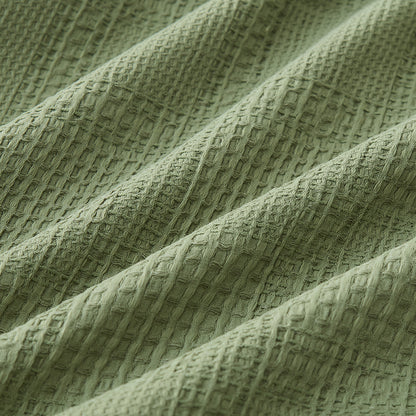 Solid Classic Waffle Weave Textured Bedding Comforter Set