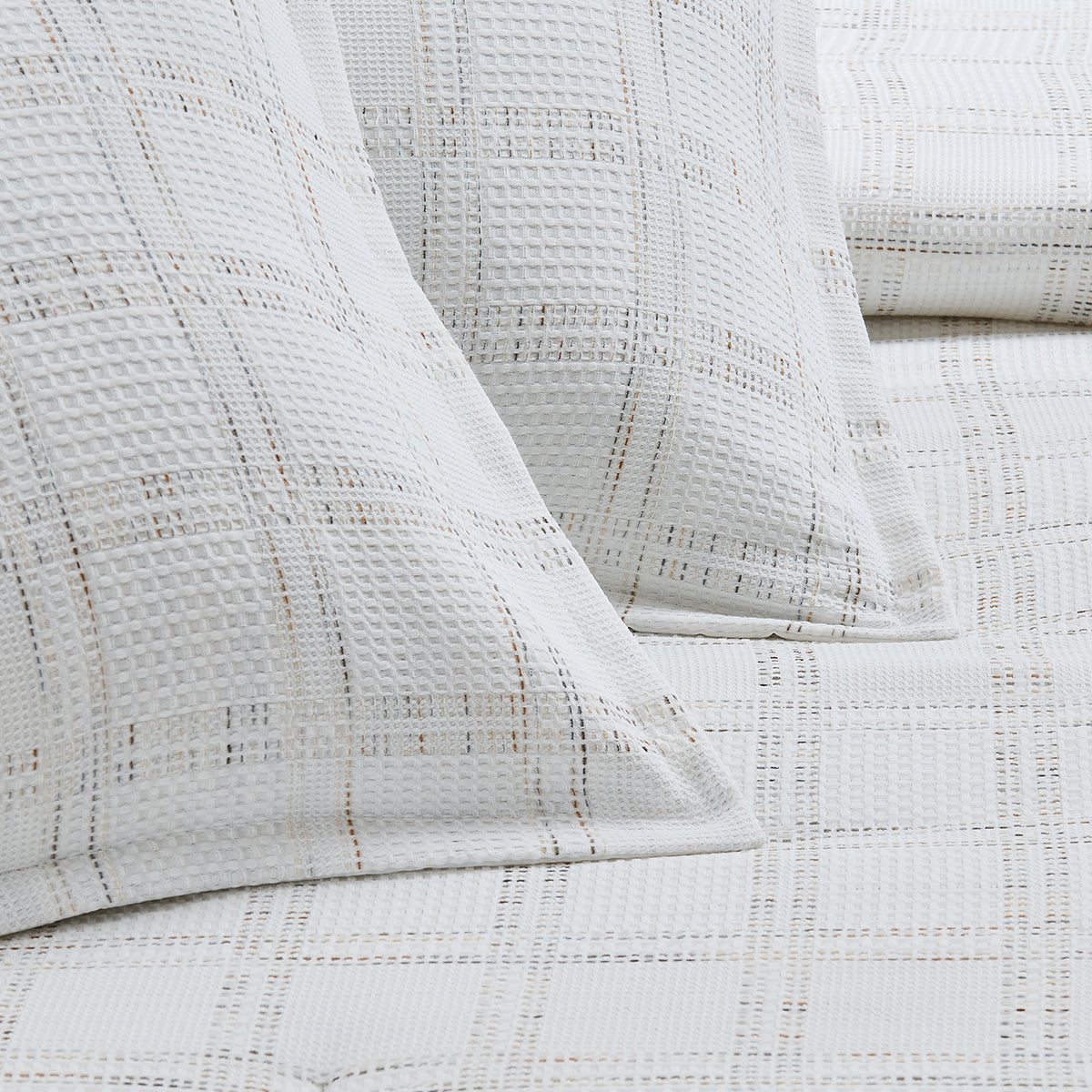 Solid Classic Waffle Weave Textured Mini Comforter Set