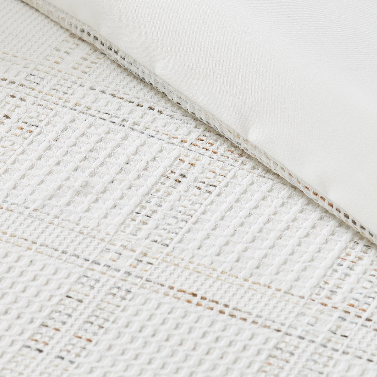 Solid Classic Waffle Weave Textured Bedding Comforter Set