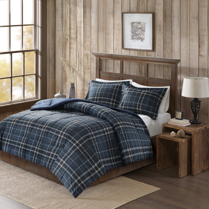 Cozyspun Down Alternative Comforter Mini Set, King, Navy