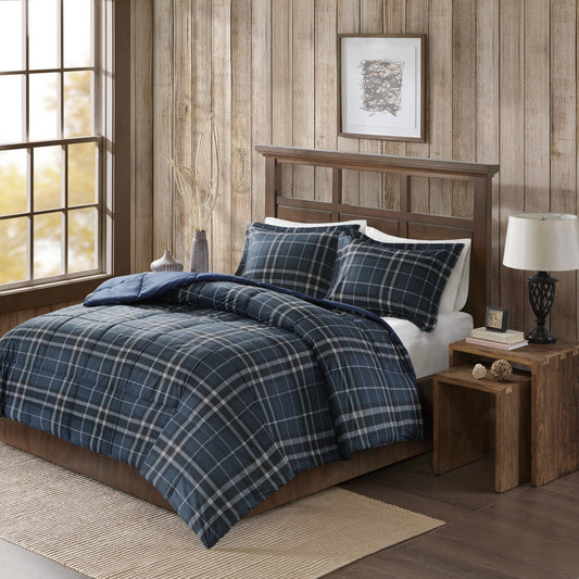 Cozyspun Down Alternative Comforter Mini Set, King, Navy