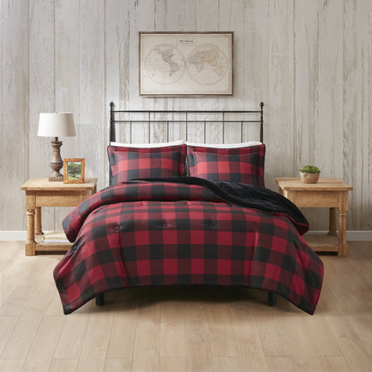 3-Piece Plaid Comforter Set