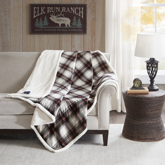 Oversized Heated Throw with Auto Shutoff, 60X70 Inches, Black