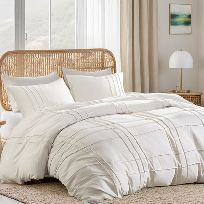 Soft Washed Pleated Duvet Cover Set