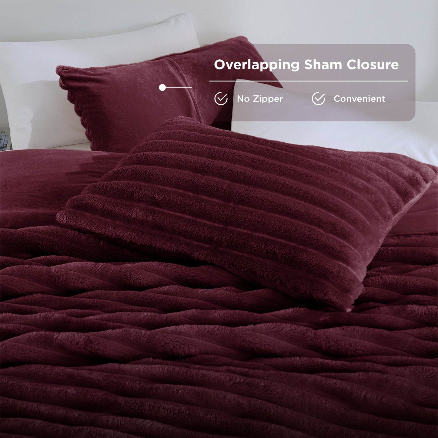 Fluffy Ribbed Plush Comforter Bedding Set