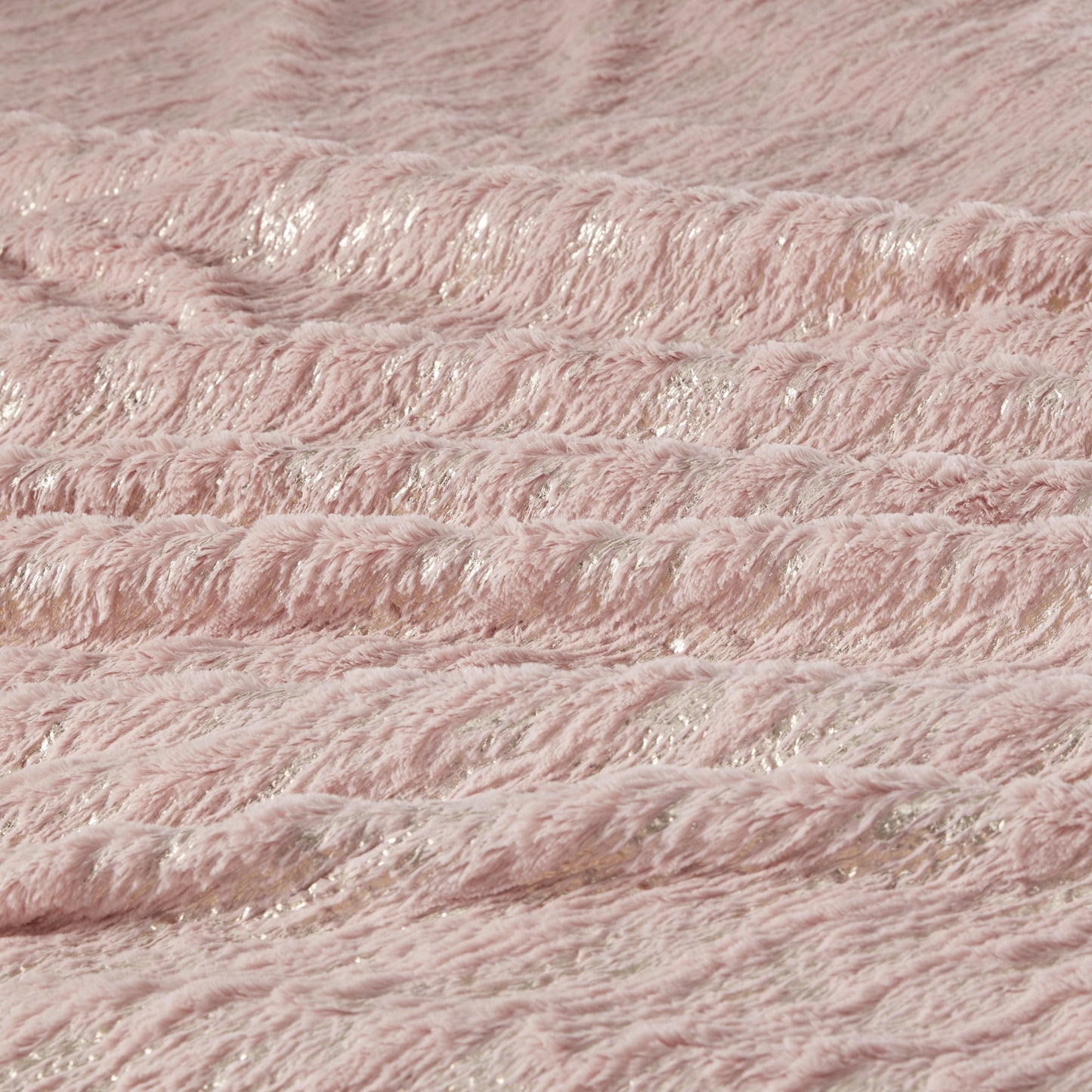 Metallic Print Faux Fur Duvet Cover Set