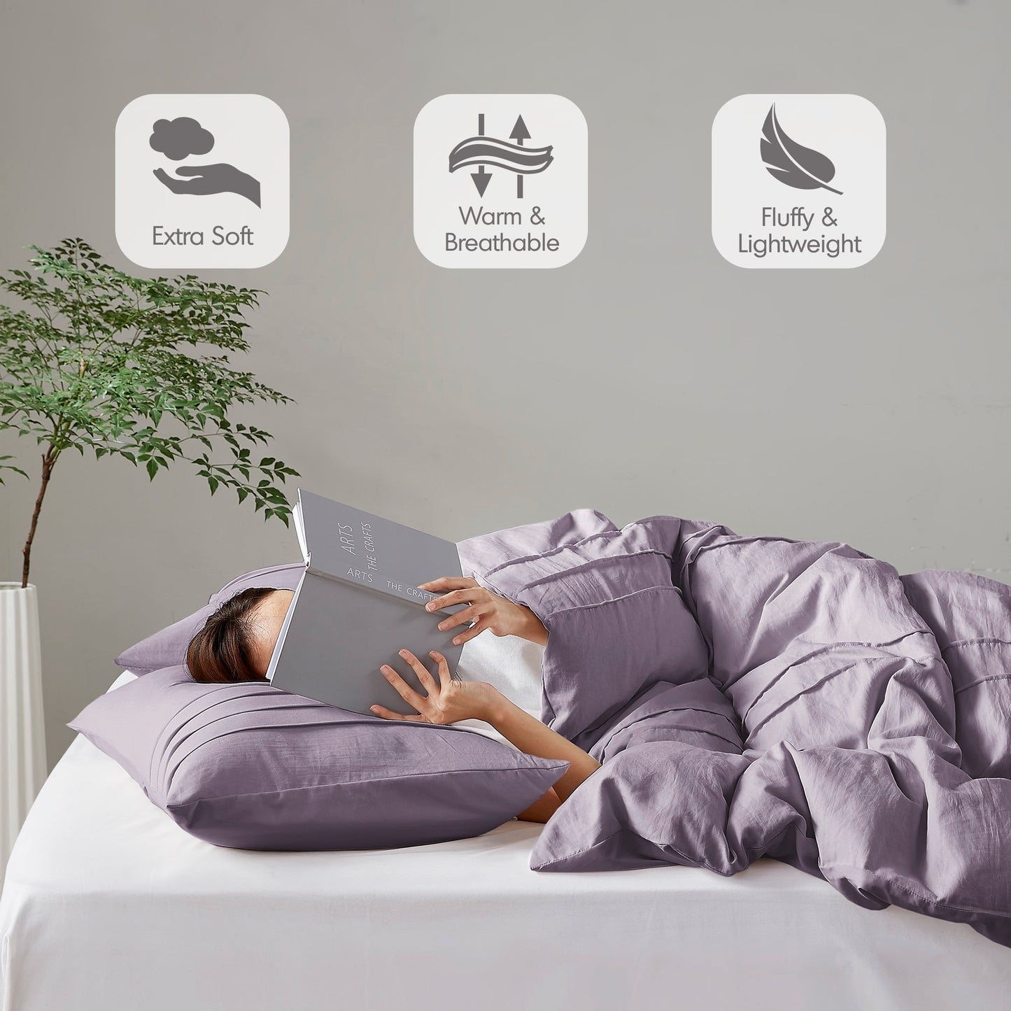 Soft Washed Pleated Comforter Set