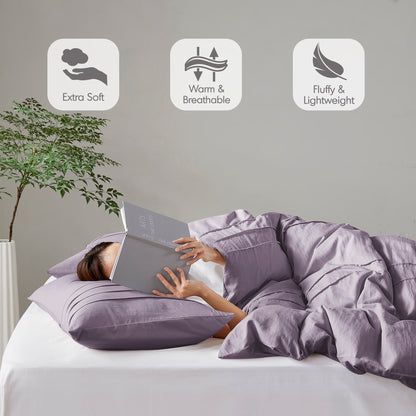 Soft Washed Pleated Comforter Set