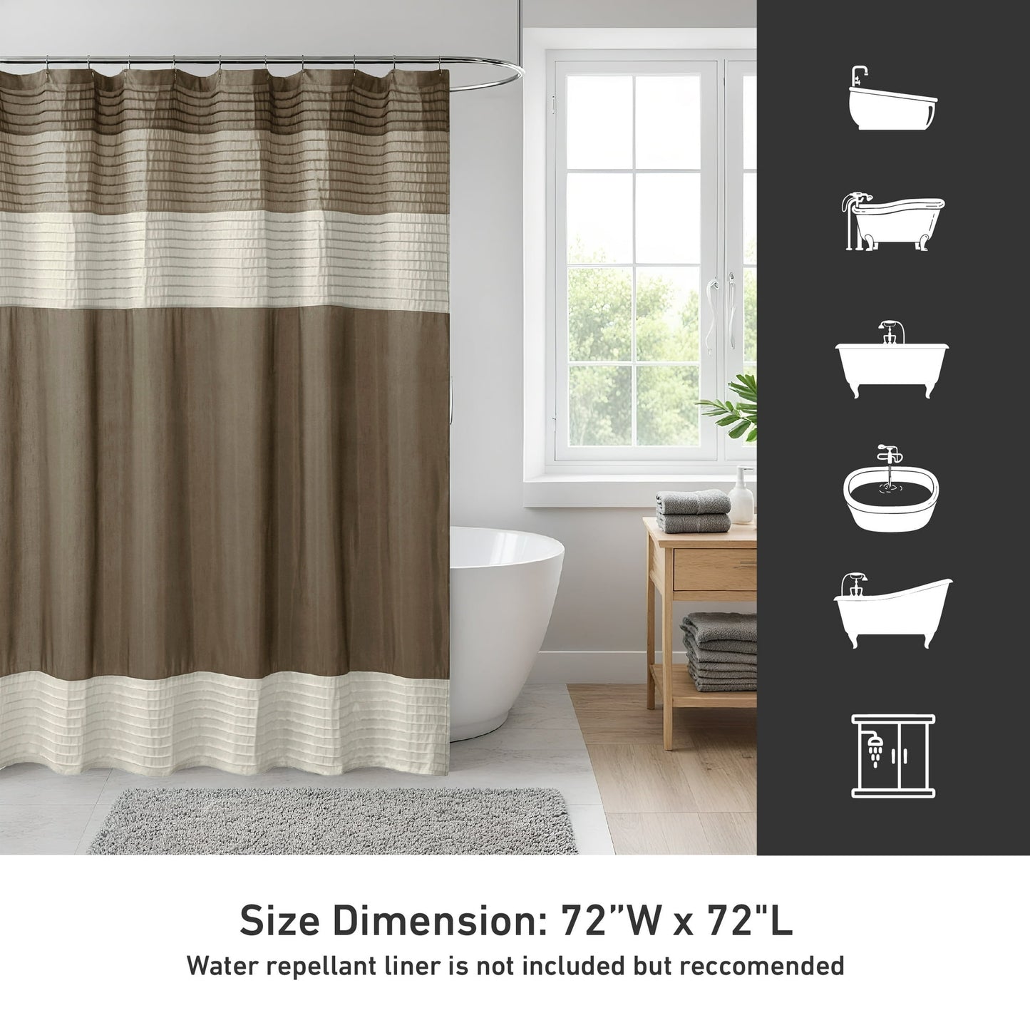 Faux Silk Shower Curtain