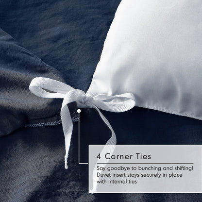 Soft Washed Pleated Duvet Cover Set