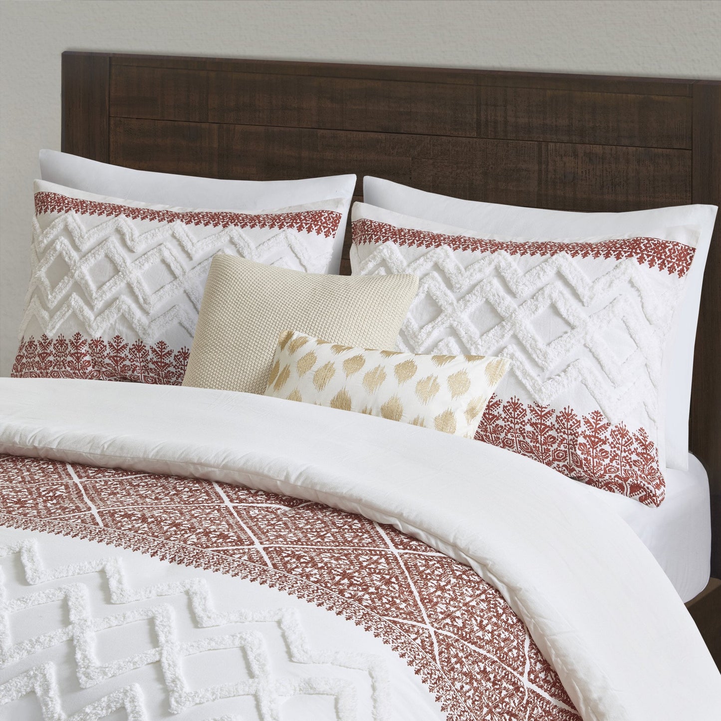 Cotton Duvet Cover Set with Chenille Tufting