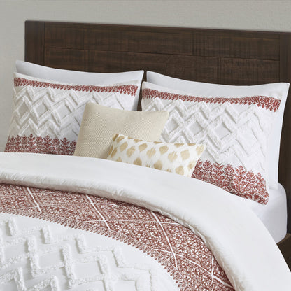Cotton Duvet Cover Set with Chenille Tufting