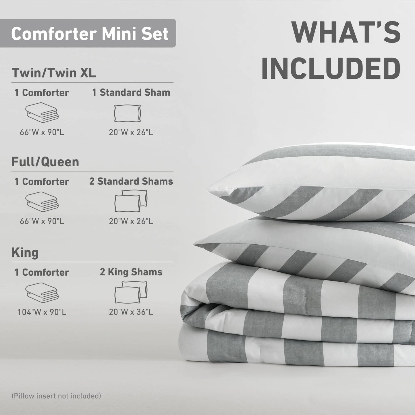 Textured Stripe Print Comforter Mini Set