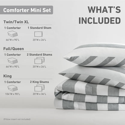 Textured Stripe Print Comforter Mini Set