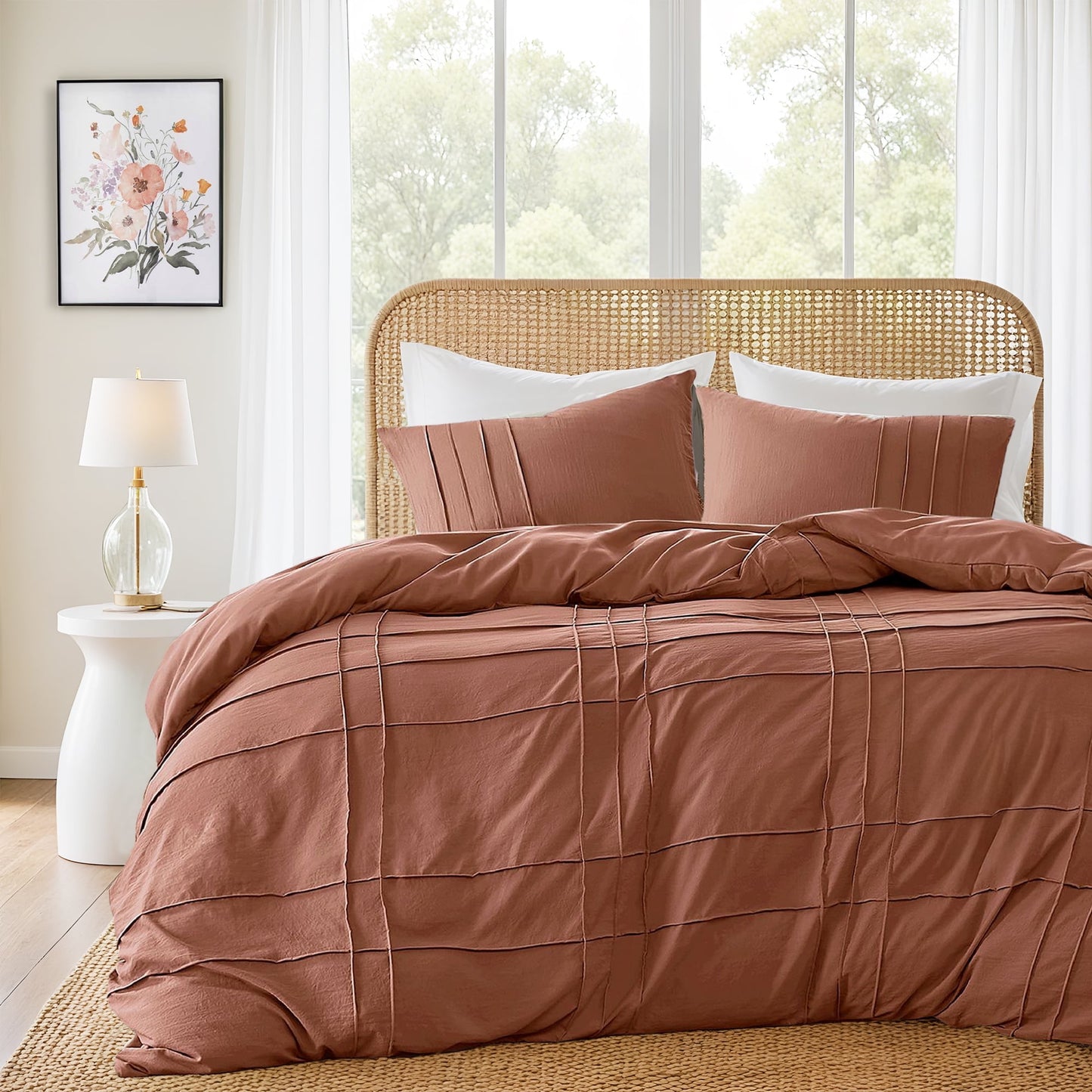 Soft Washed Pleated Duvet Cover Set
