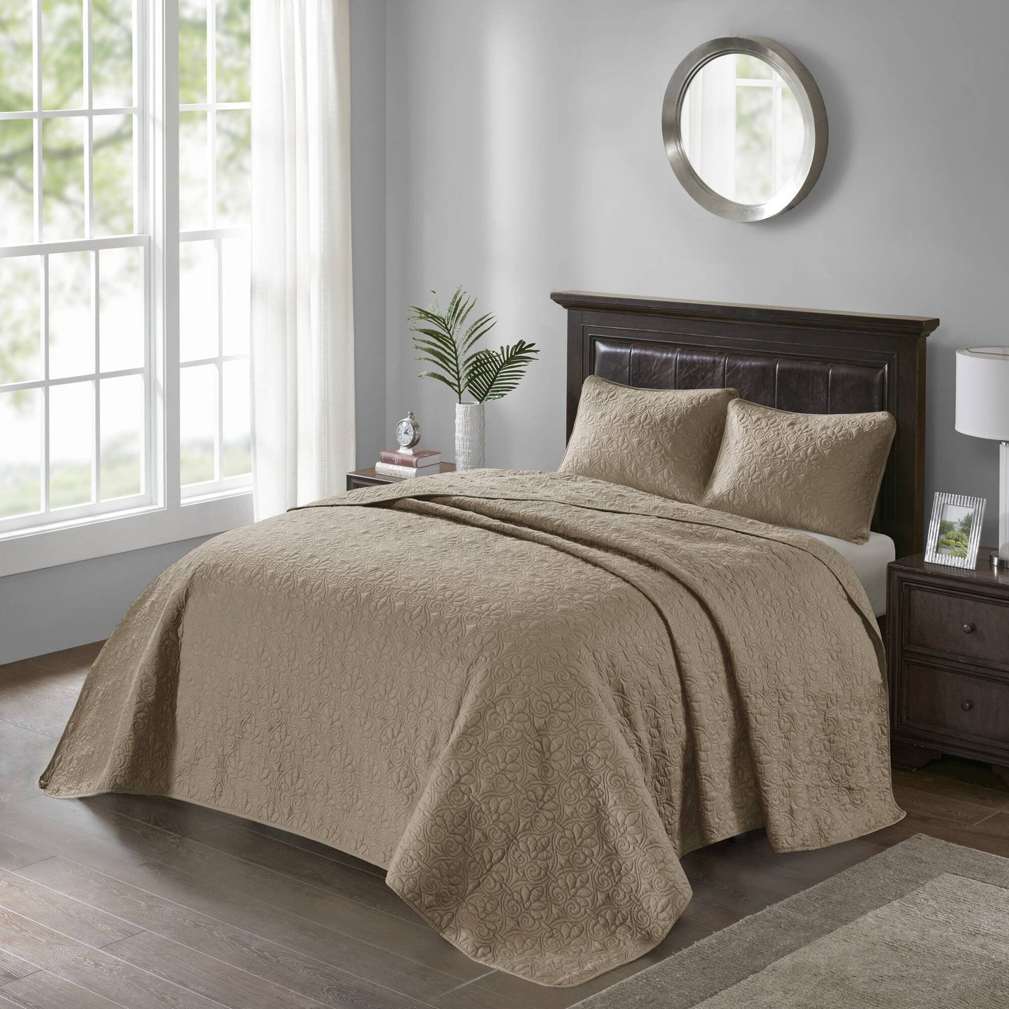 Classic Stitch Bedspread Set Lightweight Reversible Bedding Set
