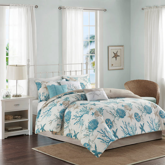 Coastal Printed Cotton Sateen Comforter Set