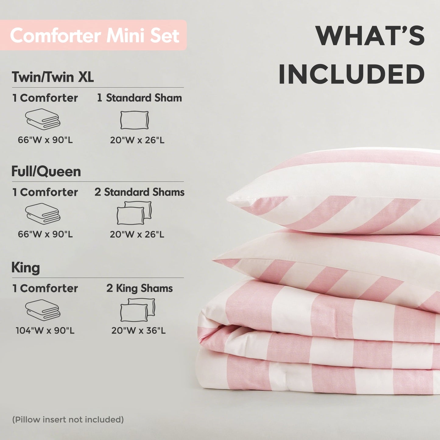 Textured Stripe Print Comforter Mini Set