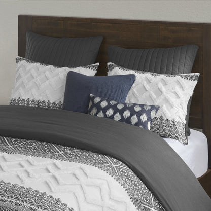 Cotton Duvet Cover Set with Chenille Tufting