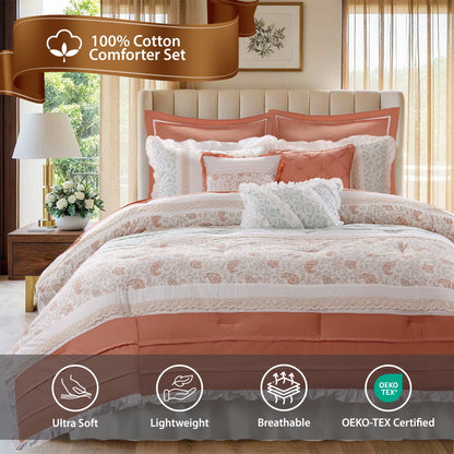 Pintuck Faux Silk Comforter Set with Bed Skirt and Decor Pillow