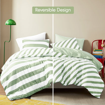 Textured Stripe Print Comforter Mini Set