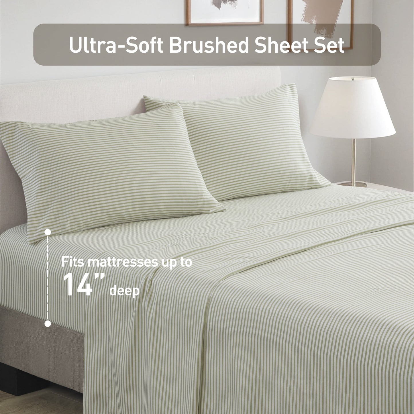 Stripe Comforter Set Bed in a Bag Bedding Set for Dorm Room, Comforter Bed Set with Flat Sheet and Fitted Sheet