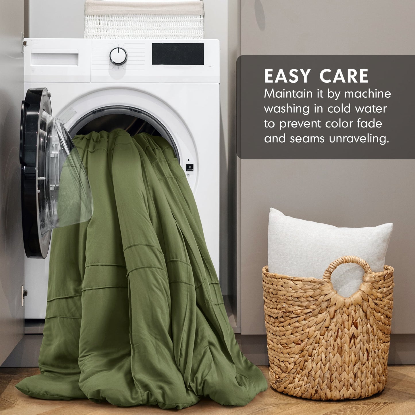 Soft Washed Pleated Comforter Set