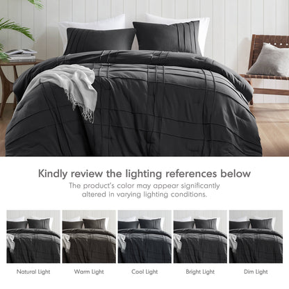 Soft Washed Pleated Comforter Set