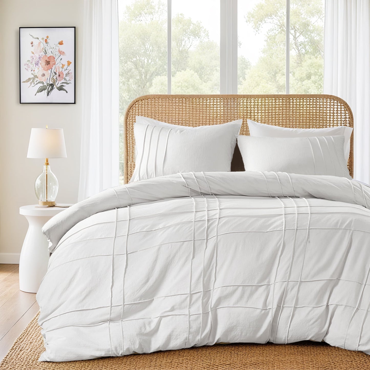 Soft Washed Pleated Duvet Cover Set