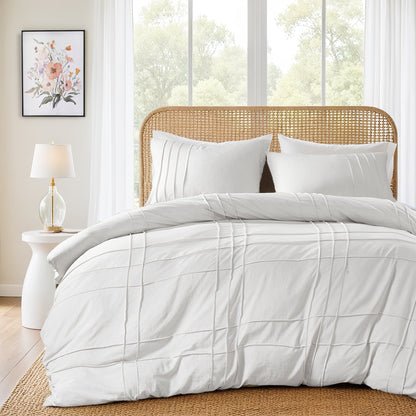 Soft Washed Pleated Duvet Cover Set