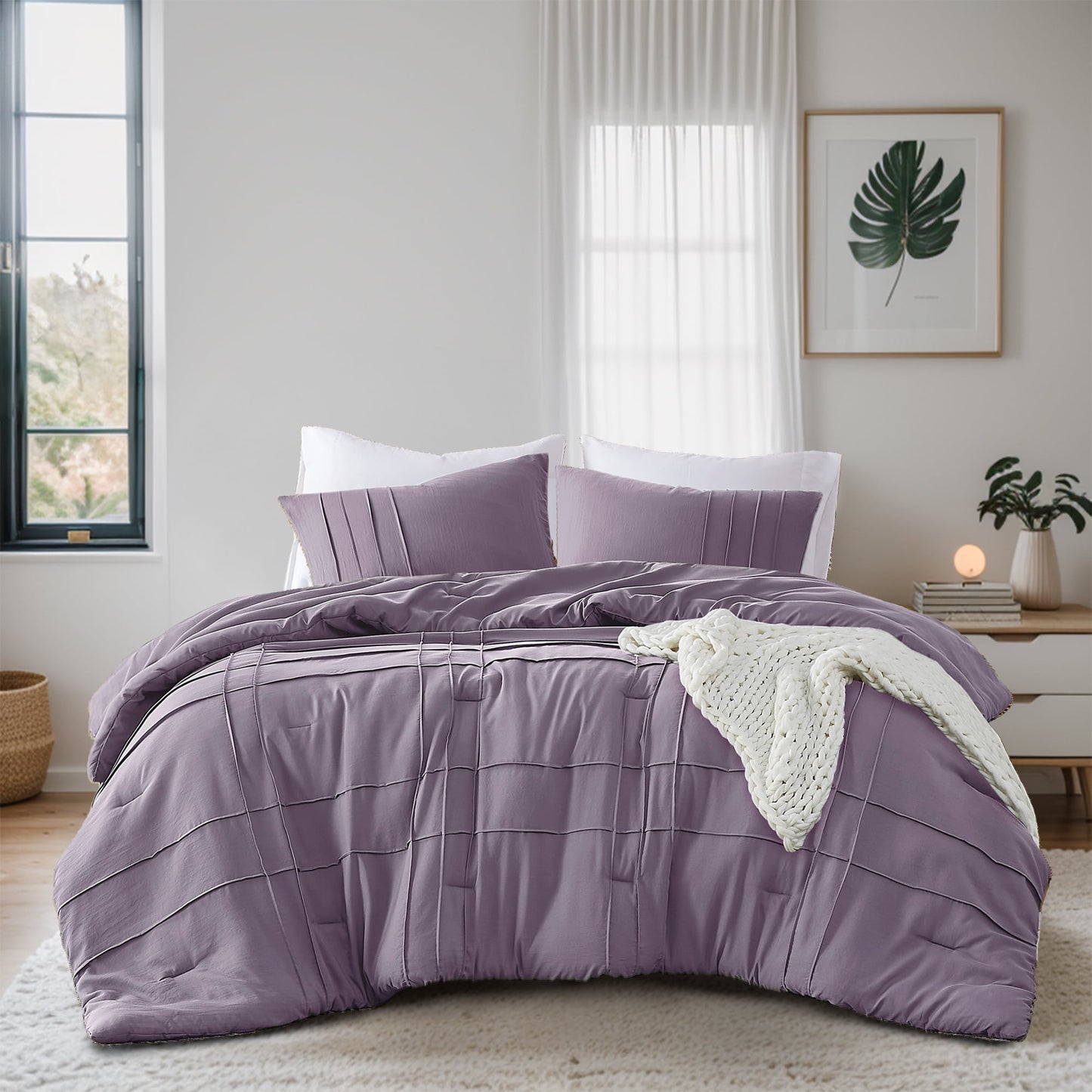 Soft Washed Pleated Comforter Set