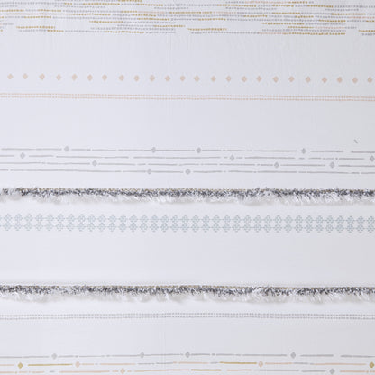 Nea Cotton Printed Shower Curtain with Trims