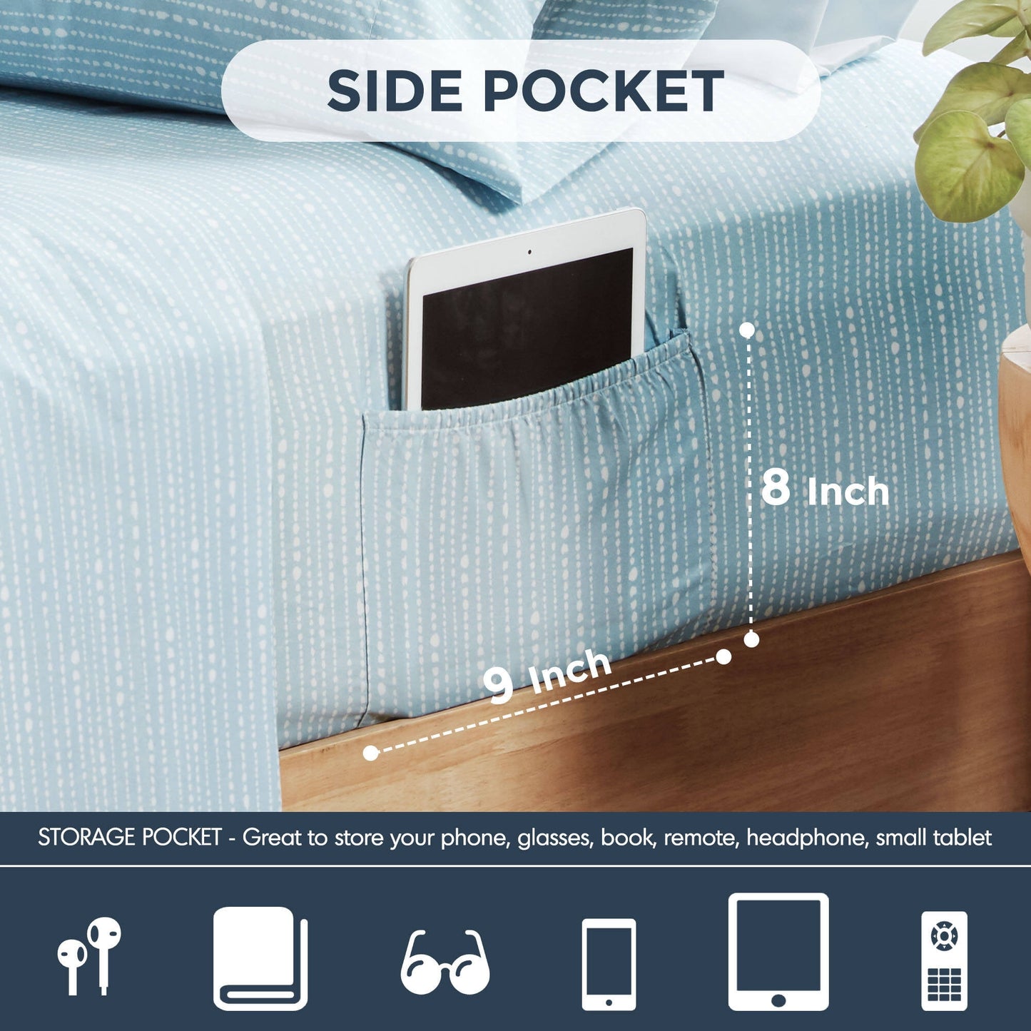 Seersucker Comforter Set with Sheets, Botanical Bed in A Bag