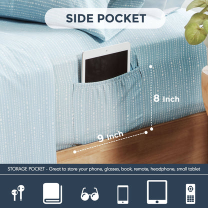 Seersucker Comforter Set with Sheets, Botanical Bed in A Bag