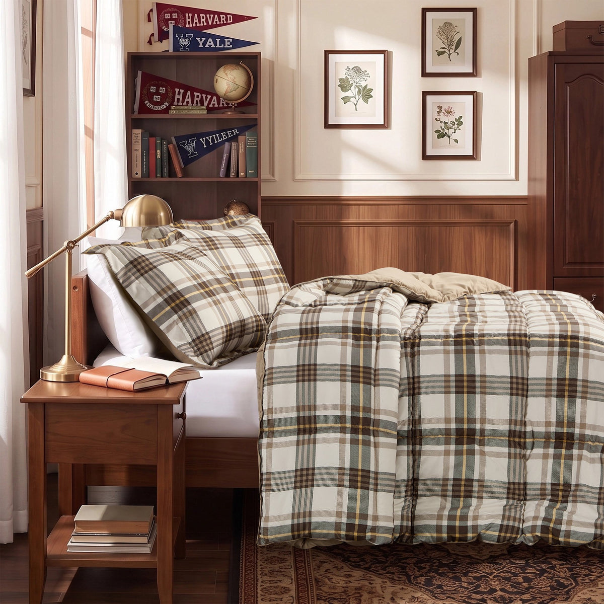 Harrison Plaid Reversible Comforter Bed Set with Pillow Shams