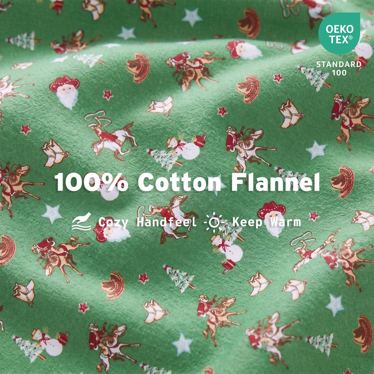 Cotton Flannel Sheet Set, 100% Cotton Bed Sheets Set with Deep Pocket