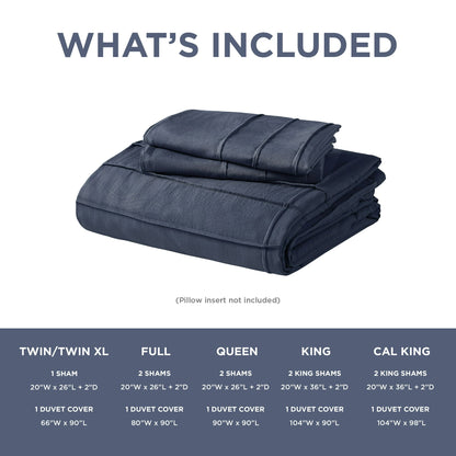 Soft Washed Pleated Duvet Cover Set