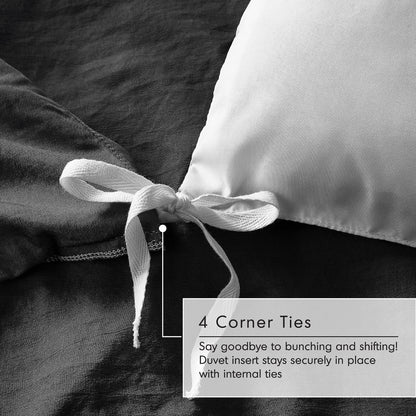 Soft Washed Pleated Duvet Cover Set