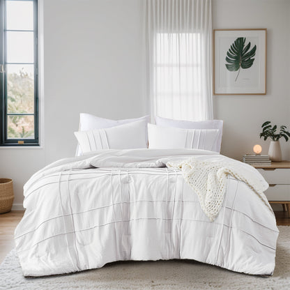 Soft Washed Pleated Comforter Set