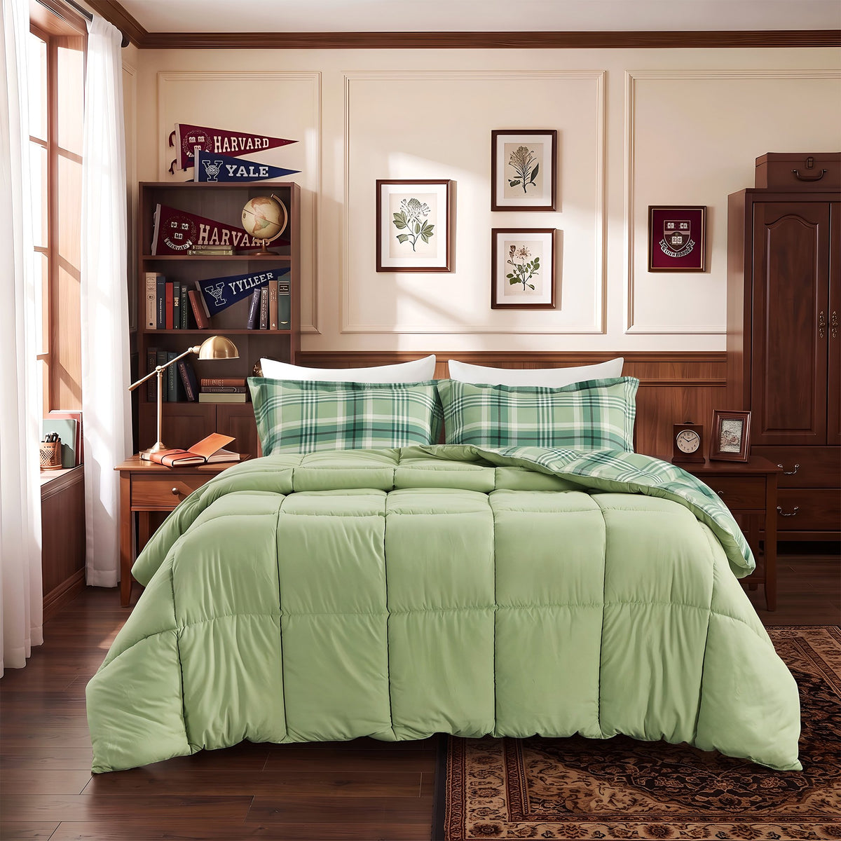 Harrison Plaid Reversible Comforter Bed Set with Pillow Shams