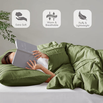 Soft Washed Pleated Comforter Set