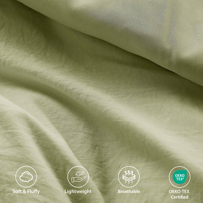 Soft Washed Pleated Comforter Set