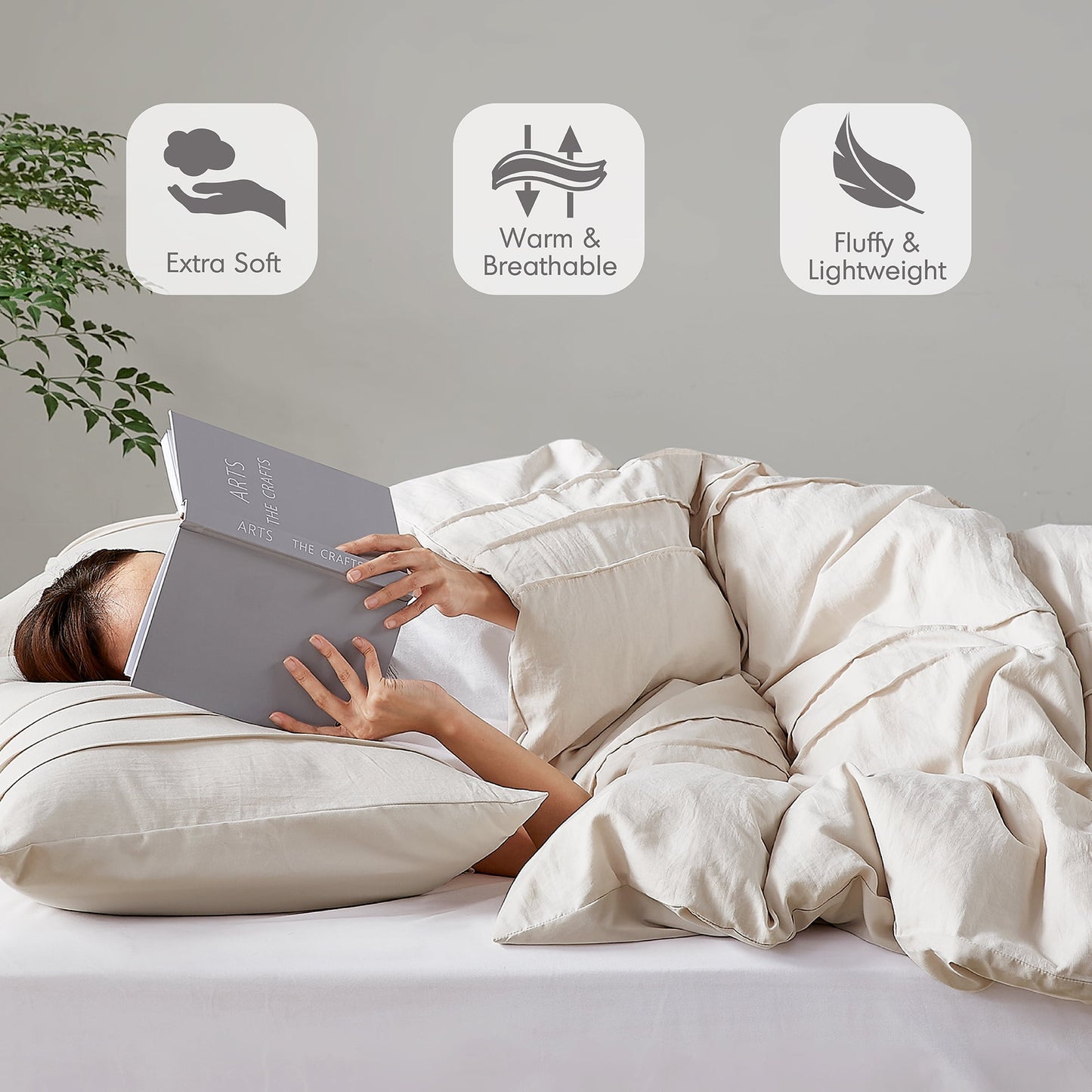 Soft Washed Pleated Comforter Set