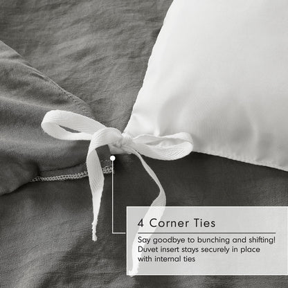 Soft Washed Pleated Duvet Cover Set
