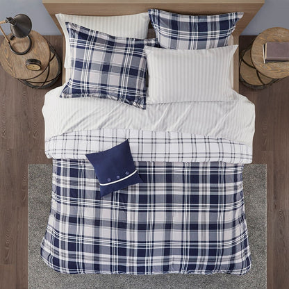 8 Piece Comforter Set with Bed Sheets, Navy