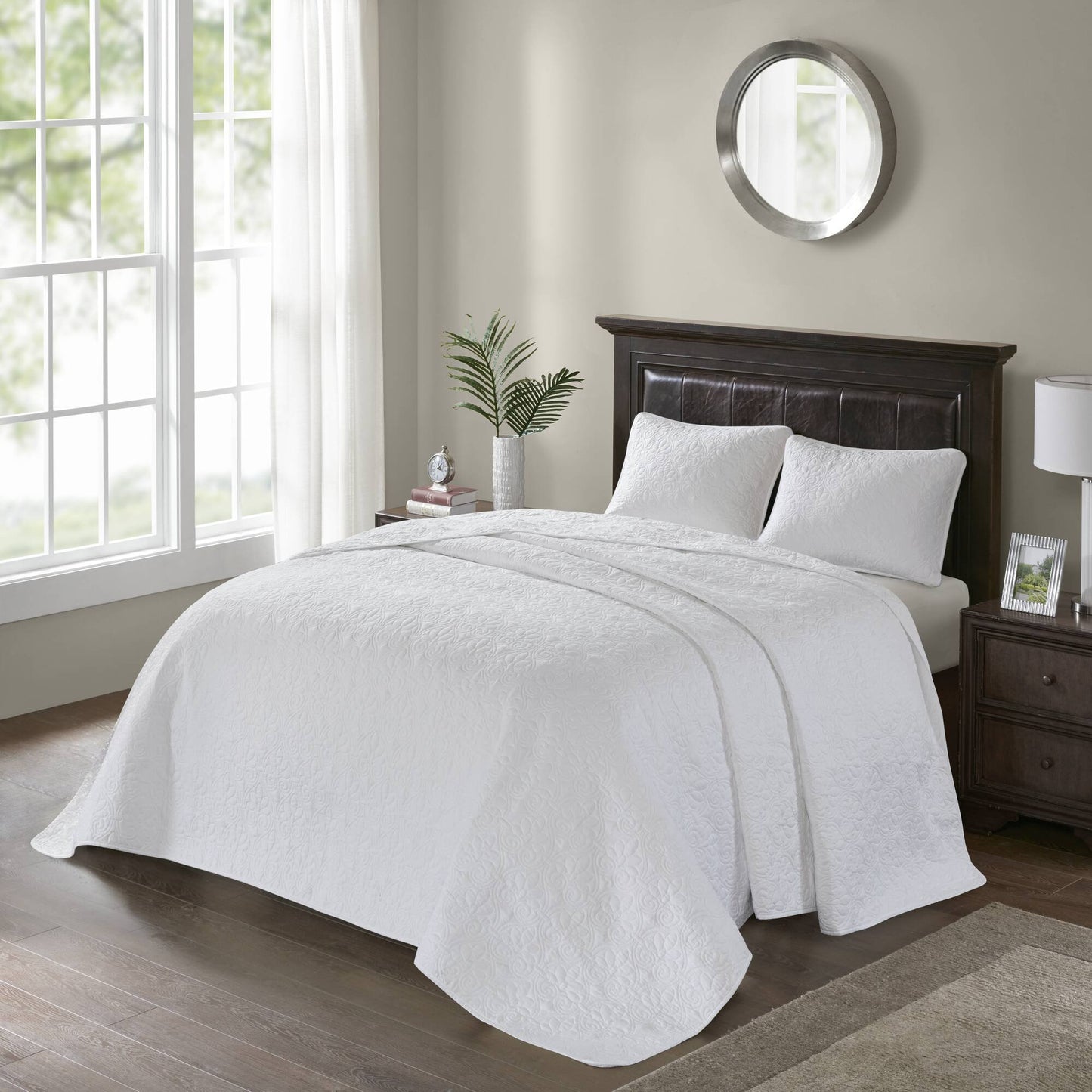 Classic Stitch Bedspread Set Lightweight Reversible Bedding Set